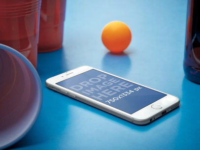 Mockup of an iPhone 6 at a Party
