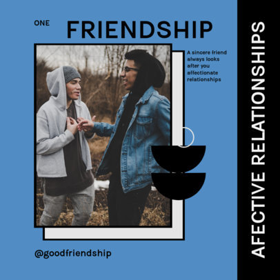 Instagram Post Design Template for a Carousel With Friendship Advice