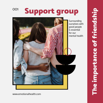 Carousel Instagram Post Design Creator Featuring a Support Group Theme
