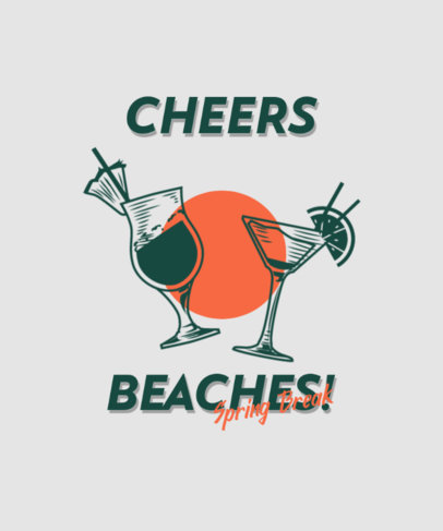 T-Shirt Design Creator With a Retro Aesthetic and Tropical Cocktail Graphics