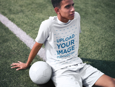 Custom Soccer Jerseys - Teen Chilling at the Field After Training