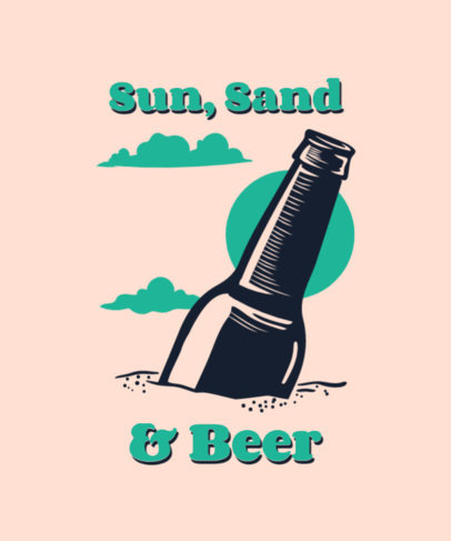 Summer T-Shirt Design Creator Featuring a Beer Bottle Graphic 3842k