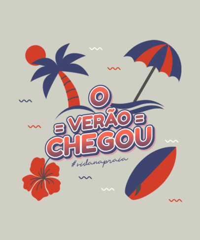 T-Shirt Design Maker Featuring Beach Graphics with a Quote