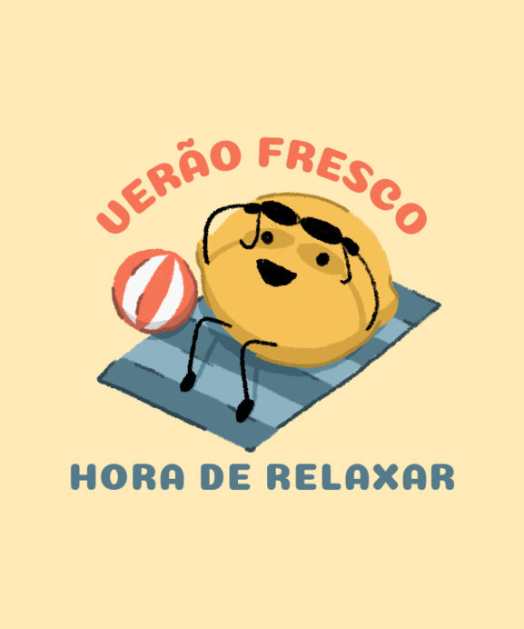 Quote T-Shirt Design Template Featuring an Illustrated Character at the Beach