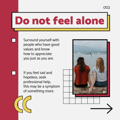 Instagram Post Design Template for a Mental Health-Themed Carousel