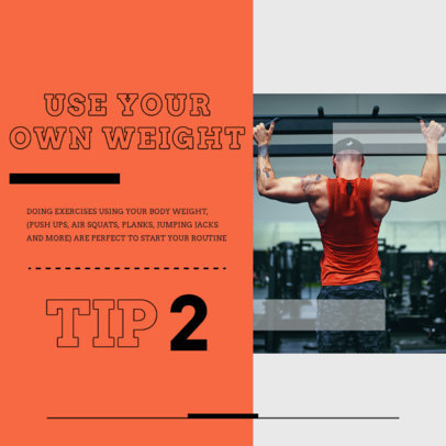 Instagram Post Maker to Share a Fitness Tip for Using Your Own Weight