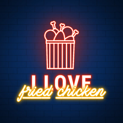 Fried Chicken-Themed Instagram Post Creator for Junk Food Day 3851n