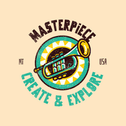 Logo Template for Summer Music Camps Featuring a Trumpet Graphic 4484i