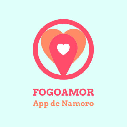 Dating Mobile App Logo Creator Featuring a Location Pin with a Heart