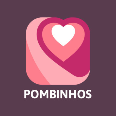 Dating App Logo Creator Featuring a Minimalist Grid with a Heart