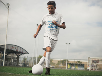 Custom Soccer Jerseys - Teen Playing at the Field