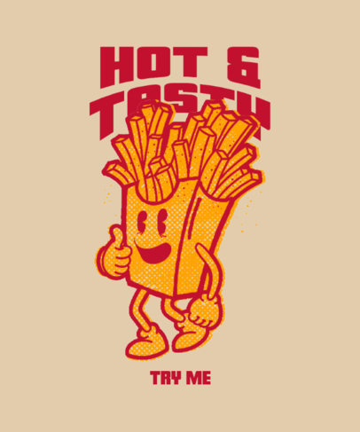 T-Shirt Design Maker for Junk Food Day With a French Fries Cartoon 3849j