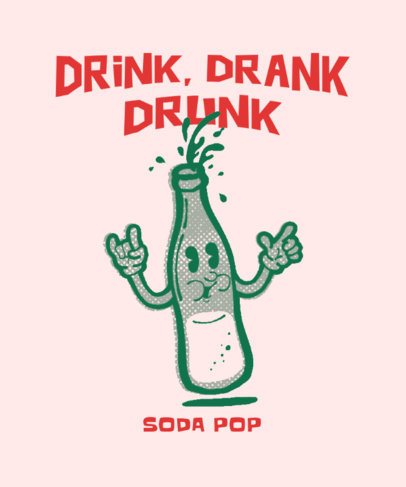 Junk Food T-Shirt Design Maker Featuring a Soda Pop Graphic
