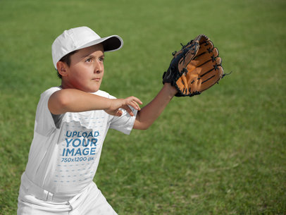 Custom Baseball Uniform Builder - Kid About to Catch the Ball