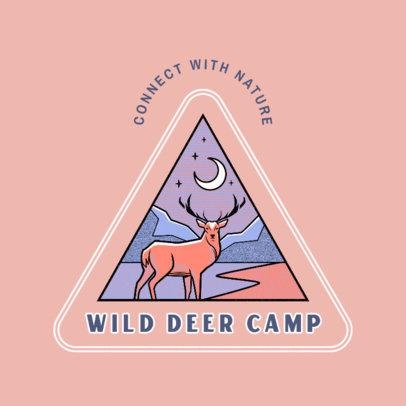 Logo Maker for a Campsite Featuring a Reindeer Illustration 