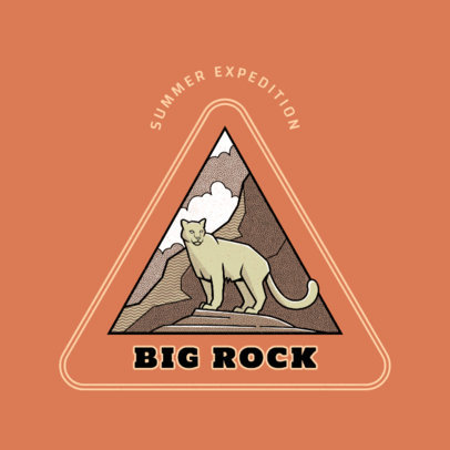 Logo Template for Adventure Travel Companies Featuring a Big Cat Clipart