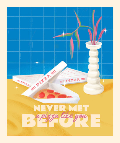 T-Shirt Design Creator for Junk Food Day with a Pizza Slice Illustration