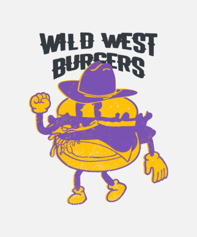 Junk Food Day-Themed T-Shirt Design Maker Featuring a Burger Cartoon