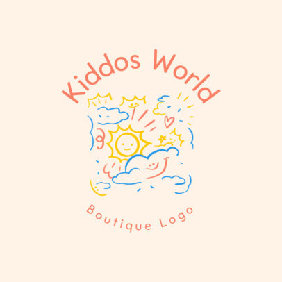 Logo Maker for a Kids' Apparel Store Featuring Colorful Doodles