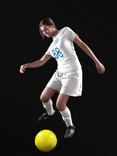 Custom Soccer Jerseys - Girl About to Hit the Ball