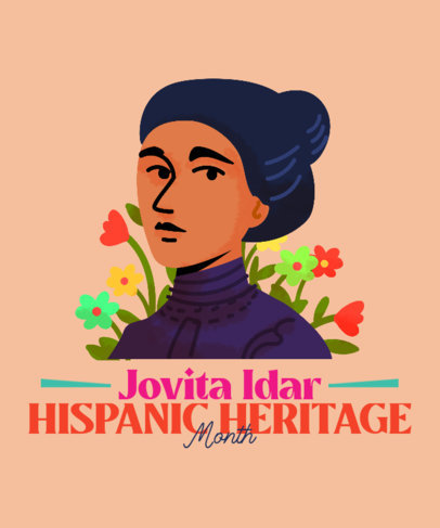 T-Shirt Design Maker for Hispanic Heritage Month with Emblematic Characters