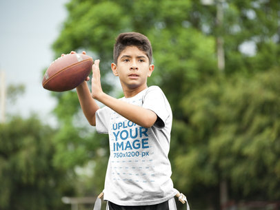 Custom Football Jerseys - Kid Throwing the Ball