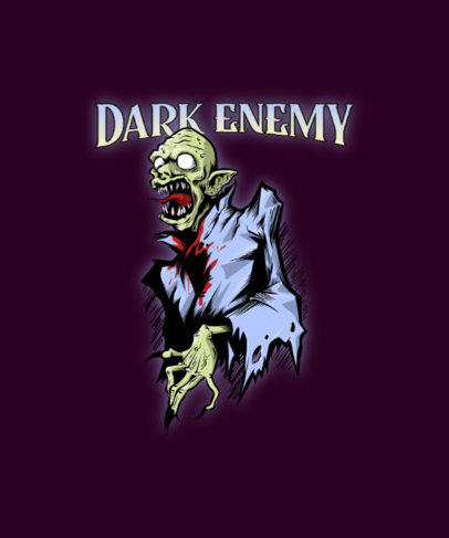 T-Shirt Design Template with Gaming Characters in a Heavy Metal Aesthetic