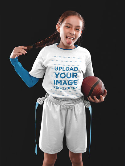 Custom Football Jerseys - Pretty Little Girl Doing Faces