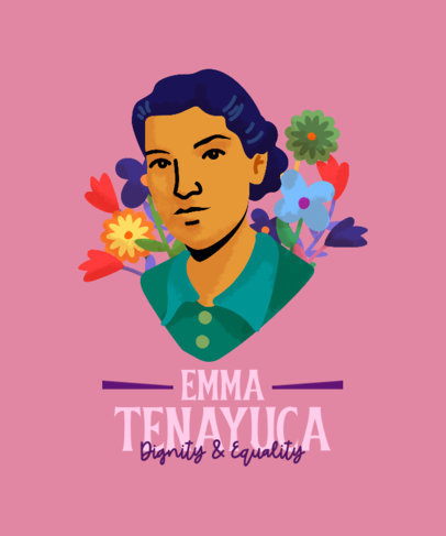 T-Shirt Design Template Featuring a Hispanic Heritage Month Character