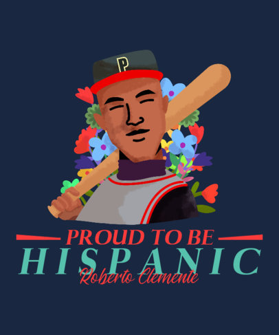 T-Shirt Design Generator with an Illustrated Portrait of Baseball Player Roberto Clemente 3857g