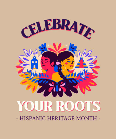 T-Shirt Design Template for a Hispanic Heritage Month Celebration