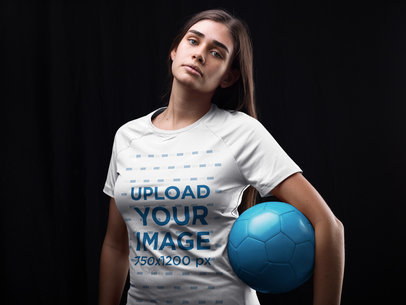 Custom Soccer Jerseys - Teen Girl Holding the Ball Inside the Studio