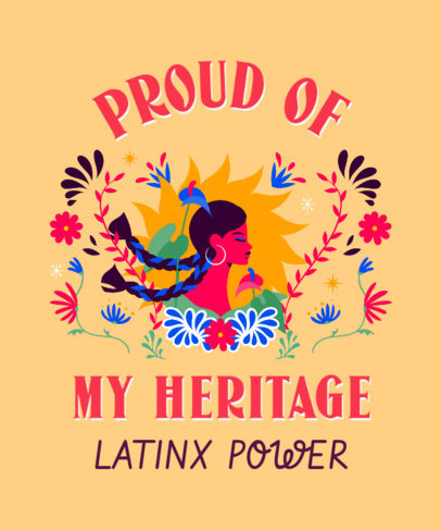 Colorful T-Shirt Design Maker Featuring a Quote for Hispanic Heritage Month