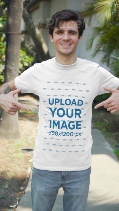 T-Shirt Video of a Man with an Arm Tattoo and a Nose Ring