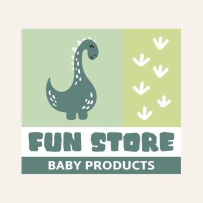 Cute Logo Maker for Baby Stores Featuring a Dinosaur Clipart