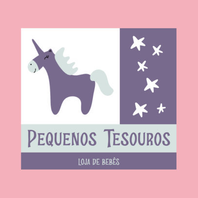 Logo Generator for Baby Product Stores Featuring a Cute Unicorn Graphic