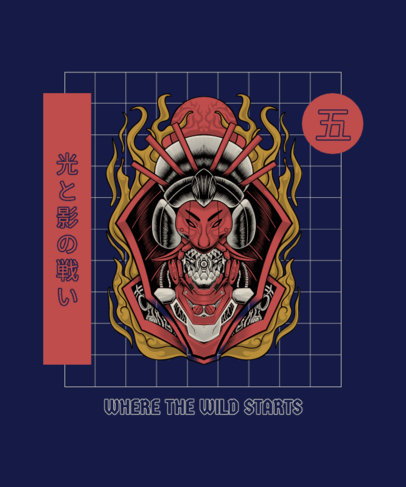 T-Shirt Design Generator with a Japanese-Inspired Creature