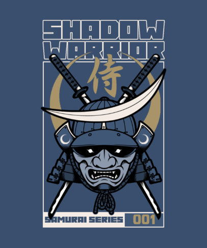 T-Shirt Design Generator Featuring a Samurai Mask Clipart 4179a-el1