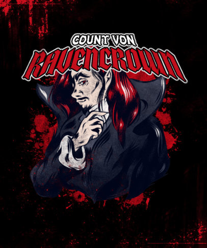 T-Shirt Design Generator with a Graphic of Dracula in a Heavy Metal Aesthetic 4499g