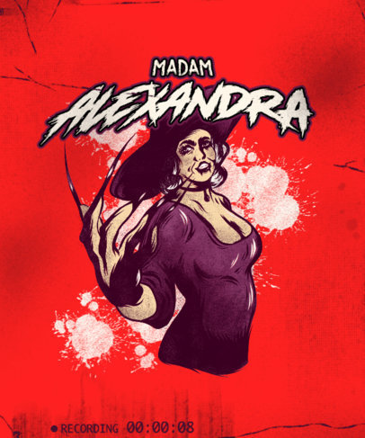 Gaming T-Shirt Design Maker with an Illustration Inspired by Lady Dimitrescu 4499i