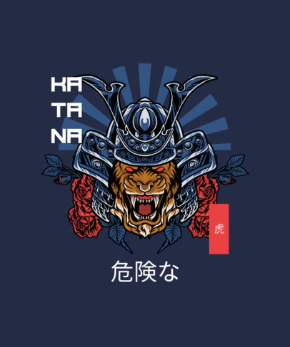 T-Shirt Design Generator with a Graphic of a Samurai Tiger