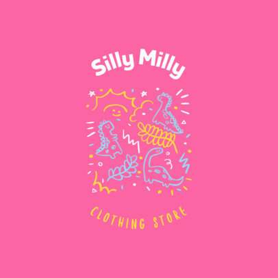 Logo Generator for a Baby Clothing Brand with Dinosaur Doodles