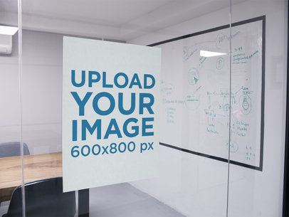 Poster Mockup on an Office Window Wall