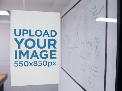 Mockup of a Poster on the Outside Face of a Window a16308