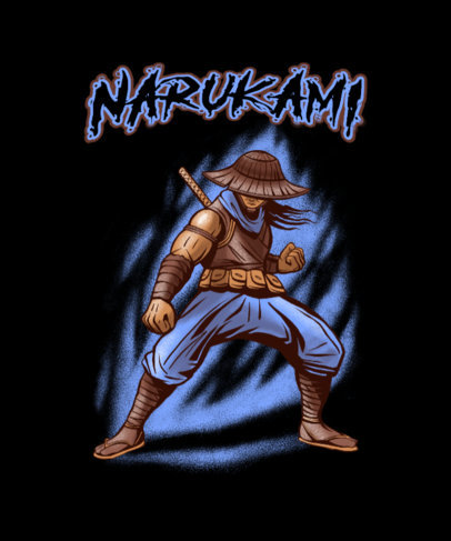 T-Shirt Design Maker for Gamers Featuring a Ninja Character 4501h