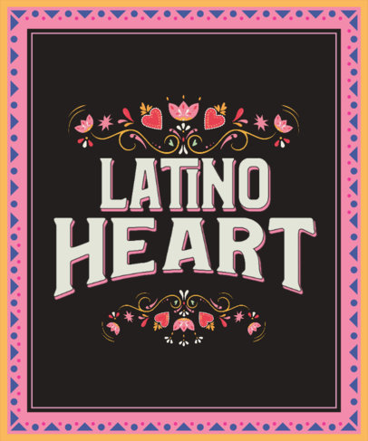 T-Shirt Design Generator for Hispanic Heritage Month Featuring Colorful Frames