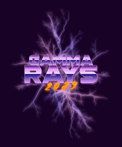 T-Shirt Design Template Featuring Thunders and a Retro Aesthetic