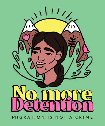 T-Shirt Design Maker Featuring an Immigration Theme