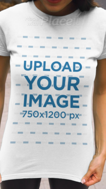 T-Shirt Video Featuring a Joyful Long-Haired Woman