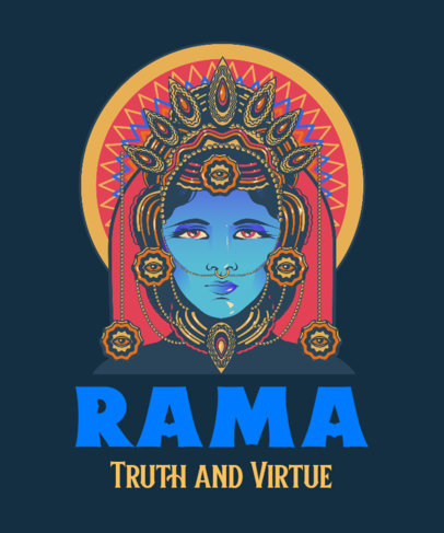 T-Shirt Design Template Featuring Illustrations of Hindu Deities 3890